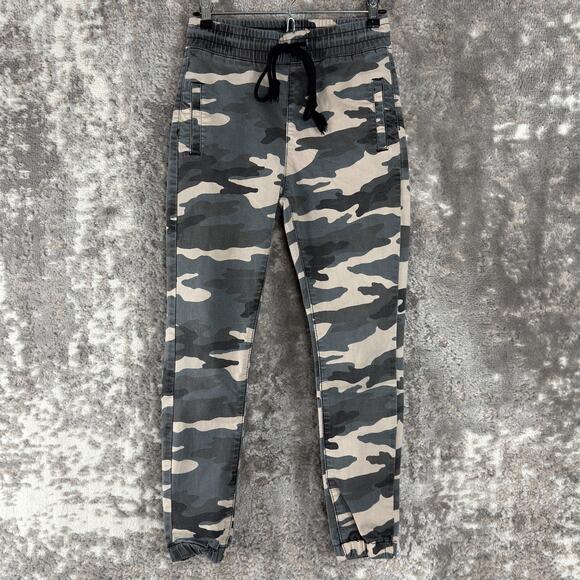 VIP Size 5/6 Stretch Drawstring Ankle Flat Front Camo Pants Pocket Casual - Picture 1 of 10
